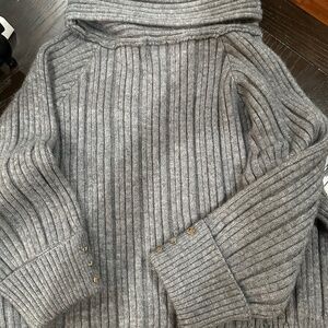 Ribbed cowl neck sweater